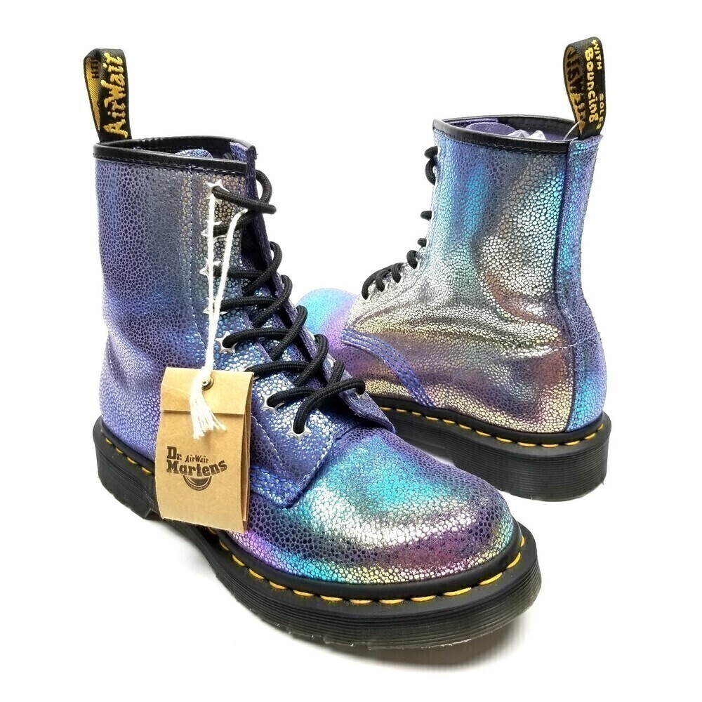 NWT Dr. Martens 1460 Rainbow Ray Mermaid Suede Lace Up Combat Boots Womens 6 - Picture 2 of 10